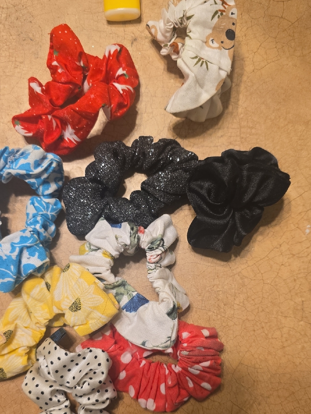 Kids Scrunchie Hair Tie Set - Black, Red, Blue, Yellow, Cream & More